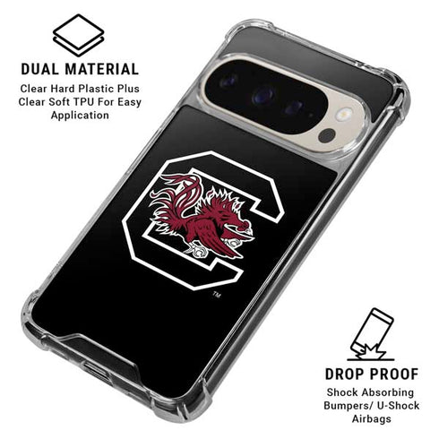 University of South Carolina Gamecocks Logo Black Pixel 9/9 Pro Clear Case